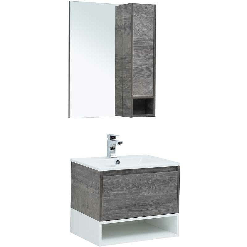 Комплект мебели для ванной STWORKI Карлстад 60 440535 подвесной Дуб рошелье Белый