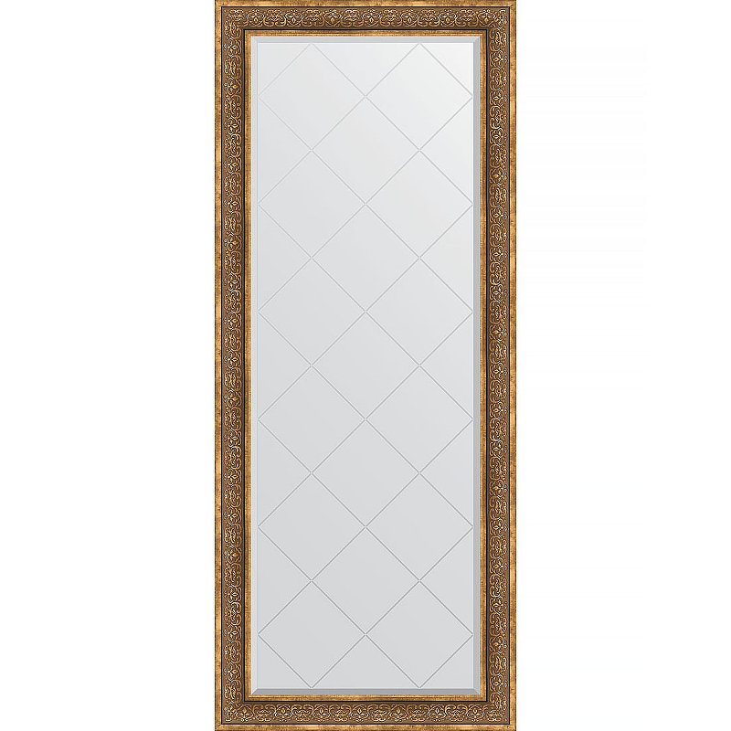 Зеркало Evoform Exclusive-G Floor 204х84 BY 6331 с гравировкой в багетной раме - Вензель бронзовый 101 мм