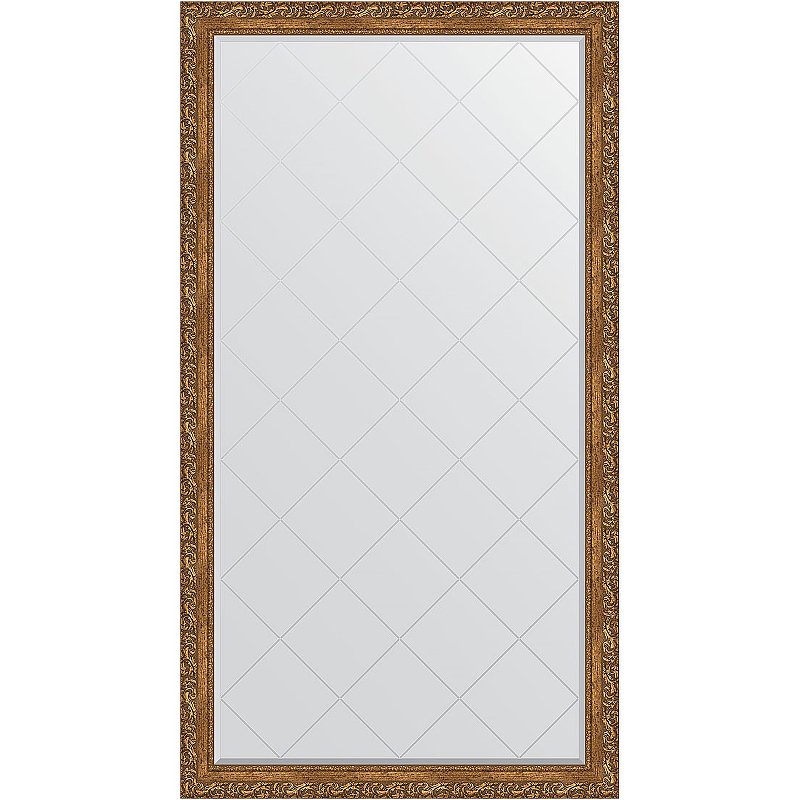 Зеркало Evoform Exclusive-G Floor 200х110 BY 6352 с гравировкой в багетной раме - Виньетка бронзовая 85 мм