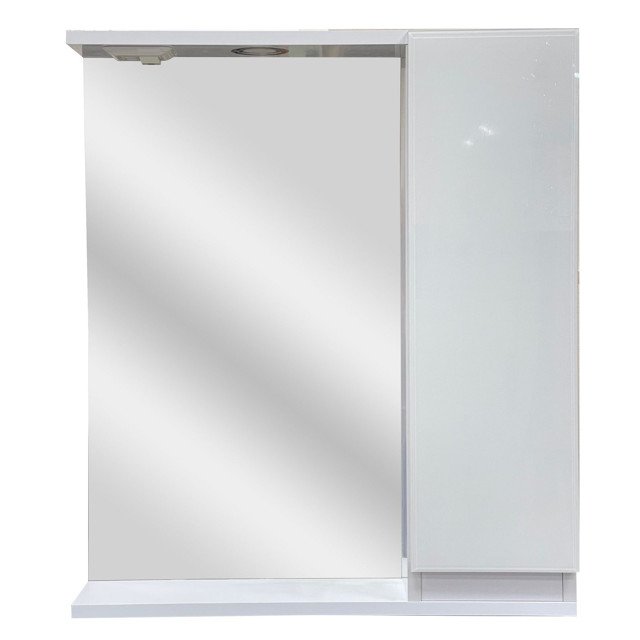 шкаф зеркальный GRADEONIKA Зефир 60см с подсветкой правый белый