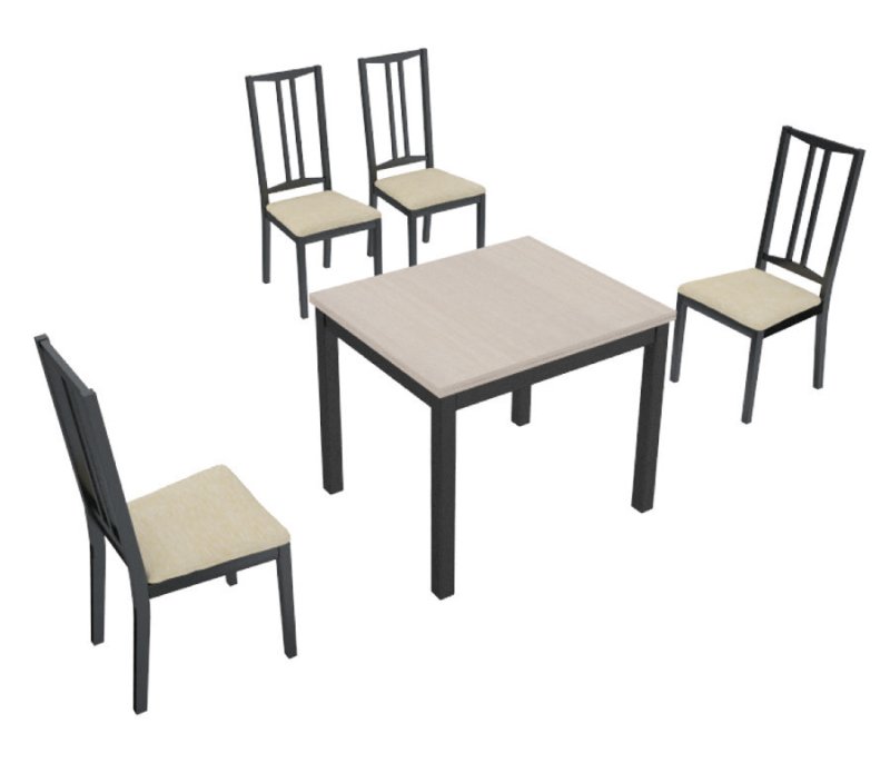 Обеденная группа: стол Диез Т2 стулья Этюд Т4