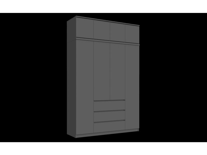 Челси Шкаф 1600 + антресоль 1600 (Графит, Графит) Черный, ЛДСП