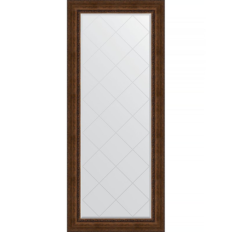 Зеркало Evoform Exclusive-G Floor 207х87 BY 6339 с гравировкой в багетной раме - Состаренная бронза с орнаментом 120 мм