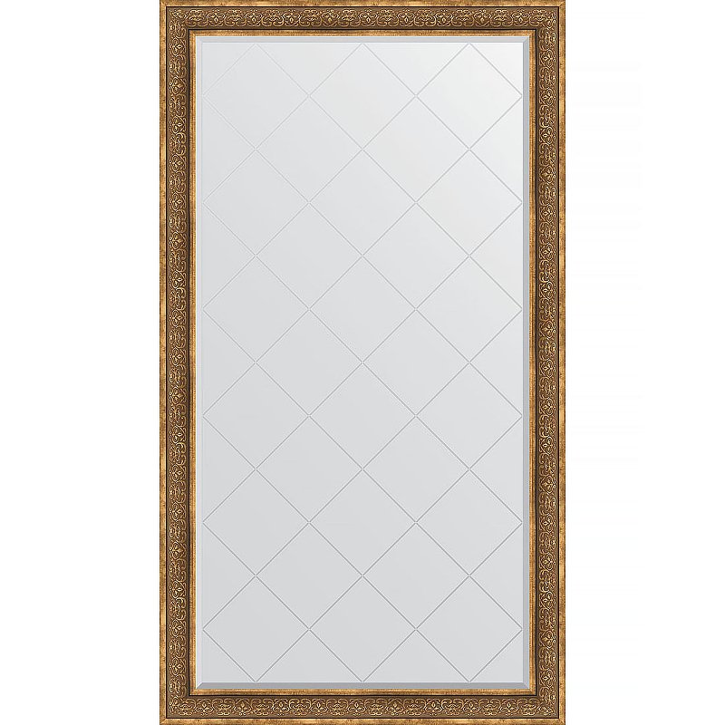 Зеркало Evoform Exclusive-G Floor 204х114 BY 6371 с гравировкой в багетной раме - Вензель бронзовый 101 мм