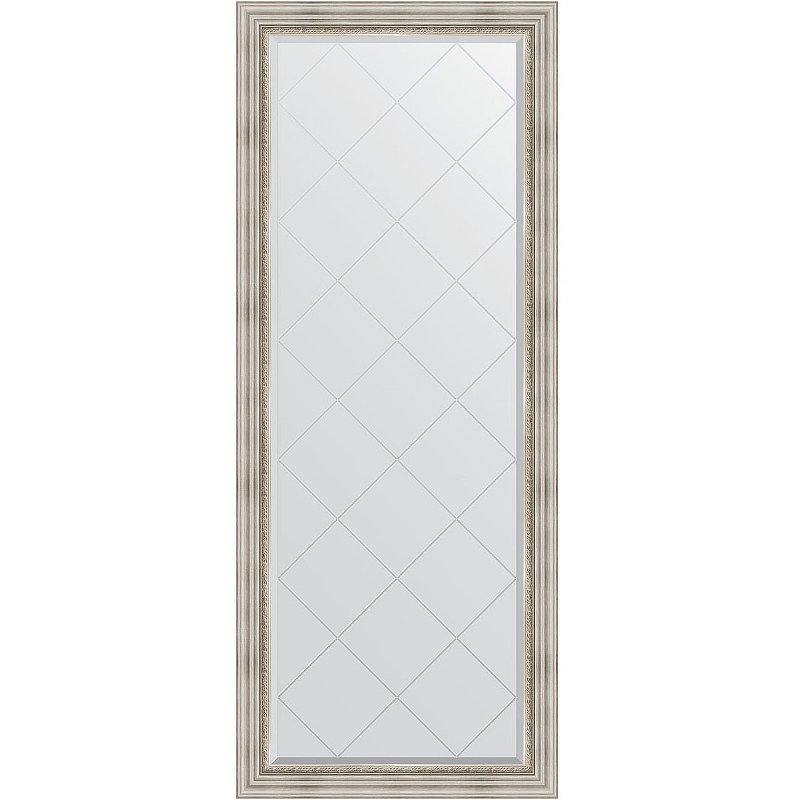 Зеркало Evoform Exclusive-G Floor 201х81 BY 6318 с гравировкой в багетной раме - Римское серебро 88 мм
