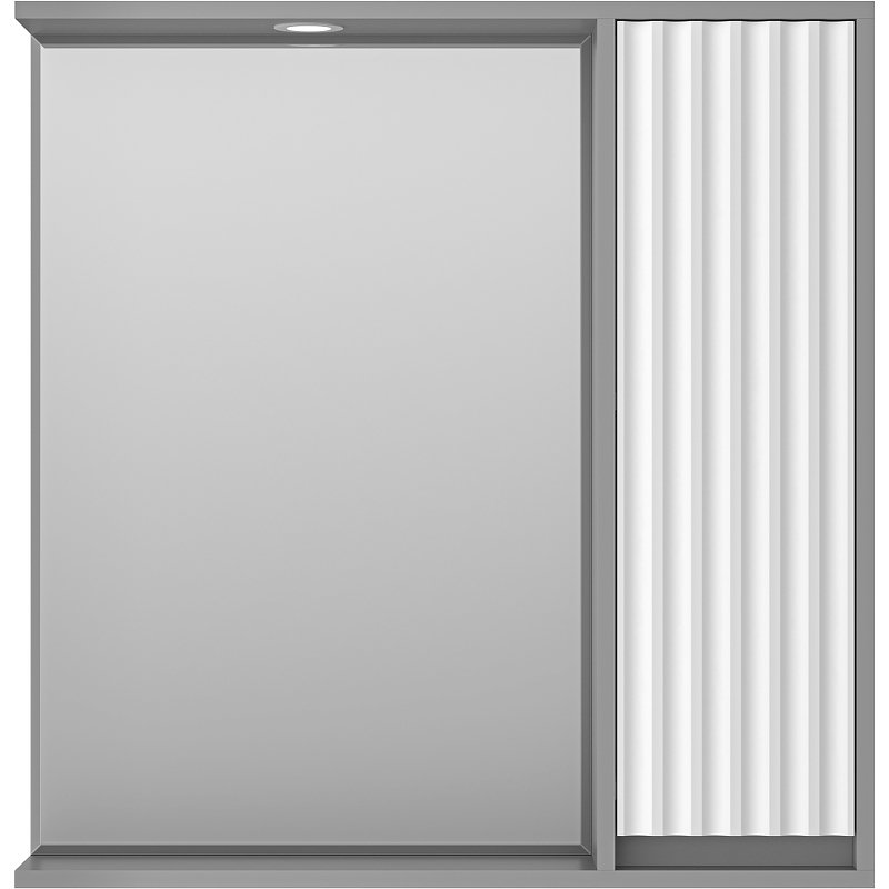 Зеркало со шкафом Brevita Balaton 80 R BAL-04080-01-01П с подсветкой Белое матовое Серое матовое