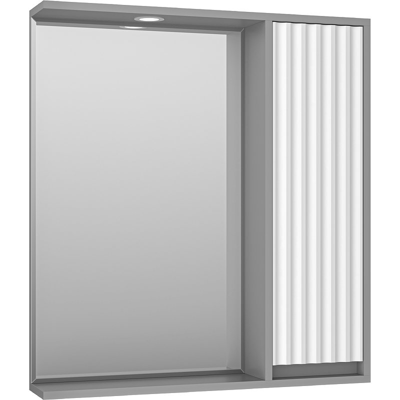 Зеркало со шкафом Brevita Balaton 75 R BAL-04075-01-01П с подсветкой Белое матовое Серое матовое